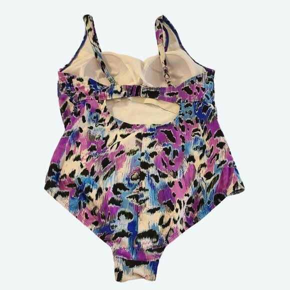 Catalina‎ Women's Plus Size 16W One-Piece Swimsuit Multicolor Leopard Print - Picture 3 of 6